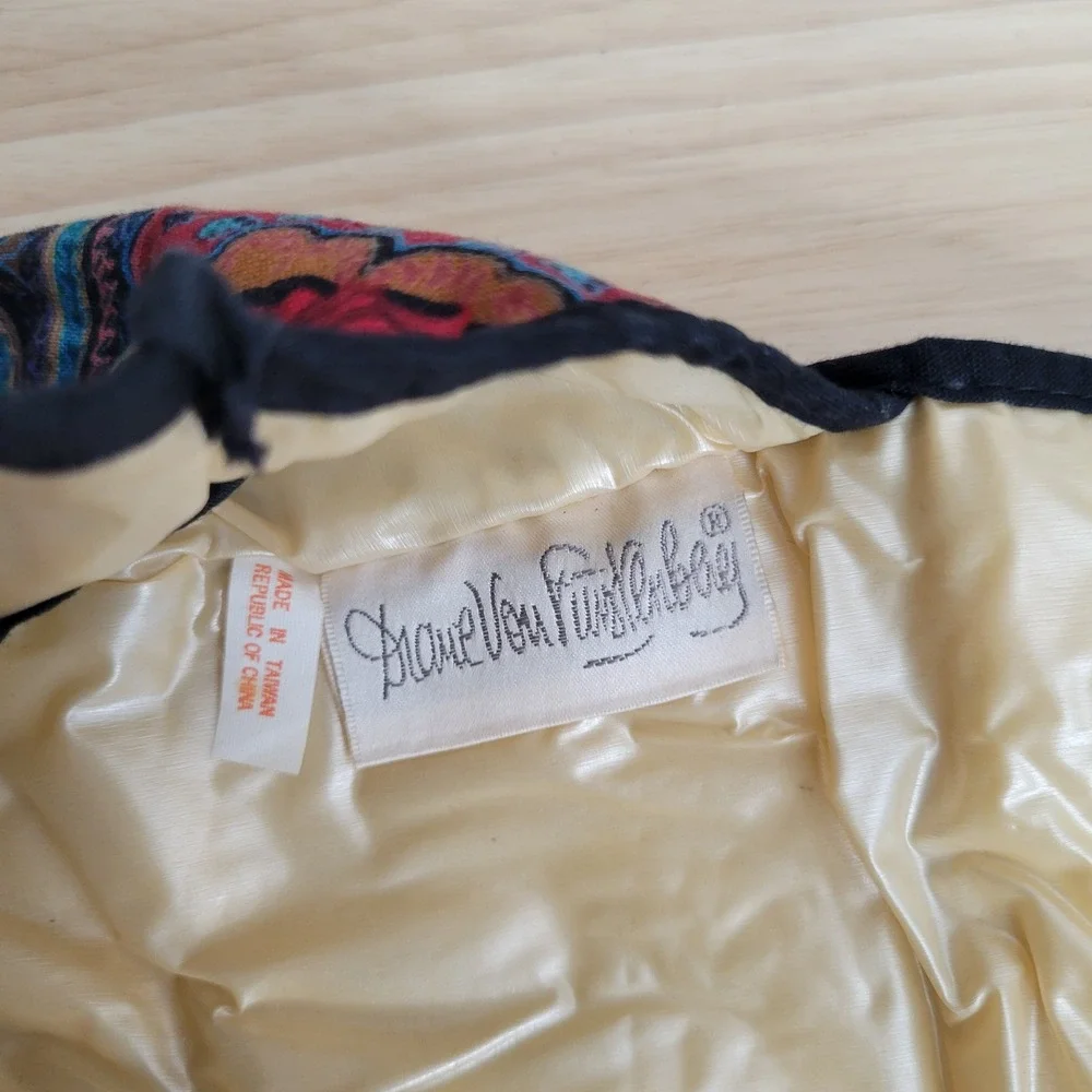 Vintage Diane von Furstenberg Paisley‎ Floral Toiletry Bag Large Cosmetic Pouch